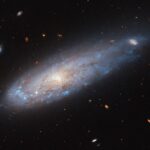 Hubble Telescope Captures Spiral Galaxy Racing Through Crowded Cluster